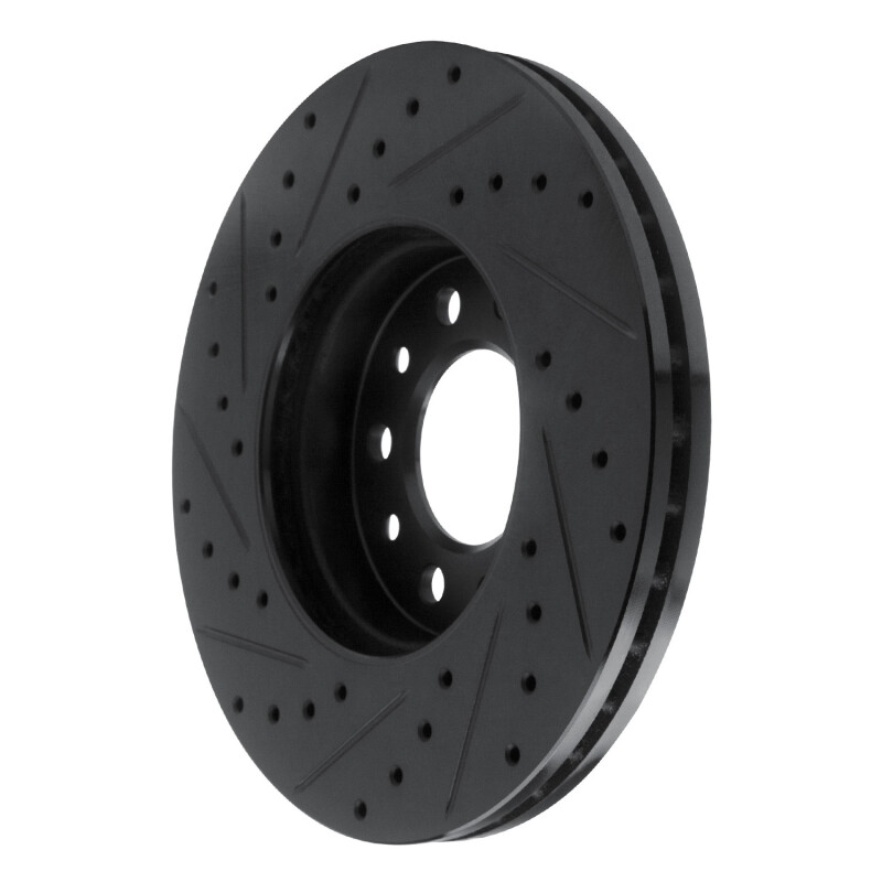 Ford Windstar Brake Rotor (1) - Front Right - R1 Concepts - Drilled & Slotted - Black - `99-`03